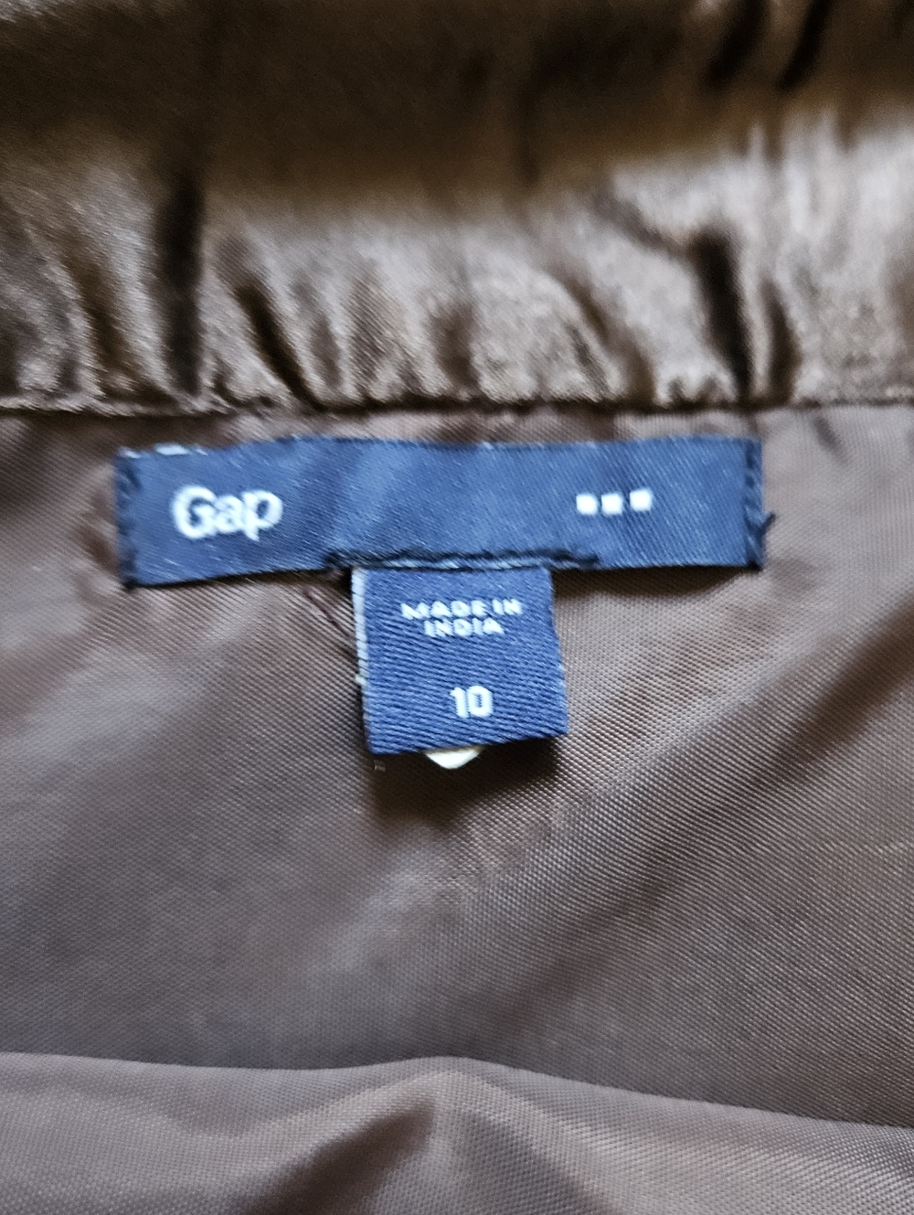 Gap chocolate Brown Sequin Embellished Mini Skirt Size 10 Side Zipper Fully line - Picture 7 of 9